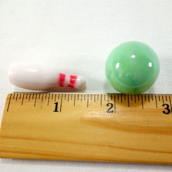 Mini Bowling Set For Desk Or Tabletop Fun Includes 10 Pins & 2 Green Balls - Picture 4 of 4